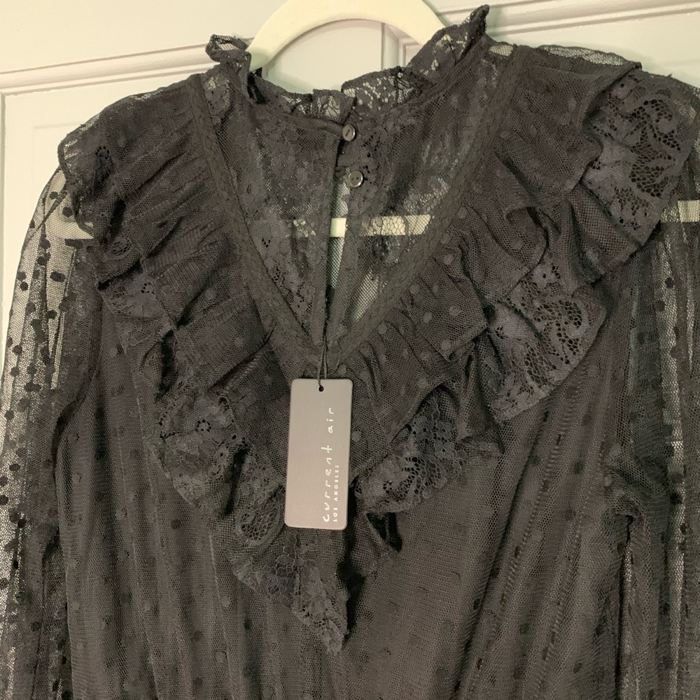 NWT Current Air Ruffled Yoke Lace Dress - Picture 4 of 6